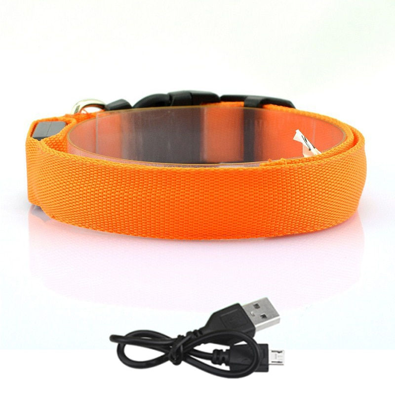 Thumbnail: Adjustable LED Dog Collar Glowing Anti-lost Night Safety Pet Luminous 