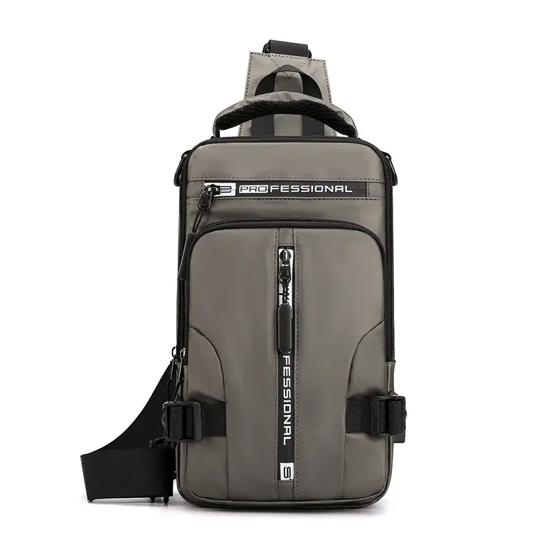 Thumbnail: Men Backpack Nylon Crossbody Bag w/ USB Charging Port Multifunction