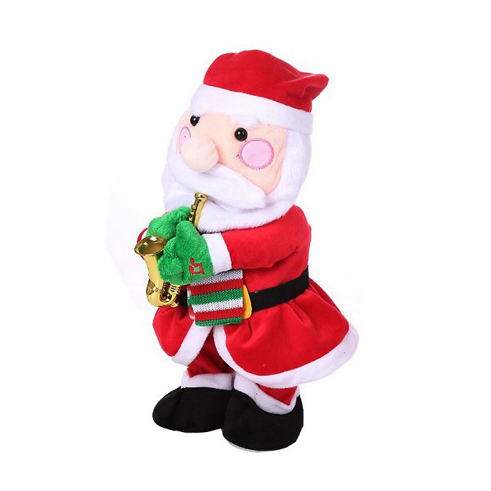 Thumbnail: Electronic Snowman Santa Claus Doll Saxophone Christmas Plush Dolls With Music 