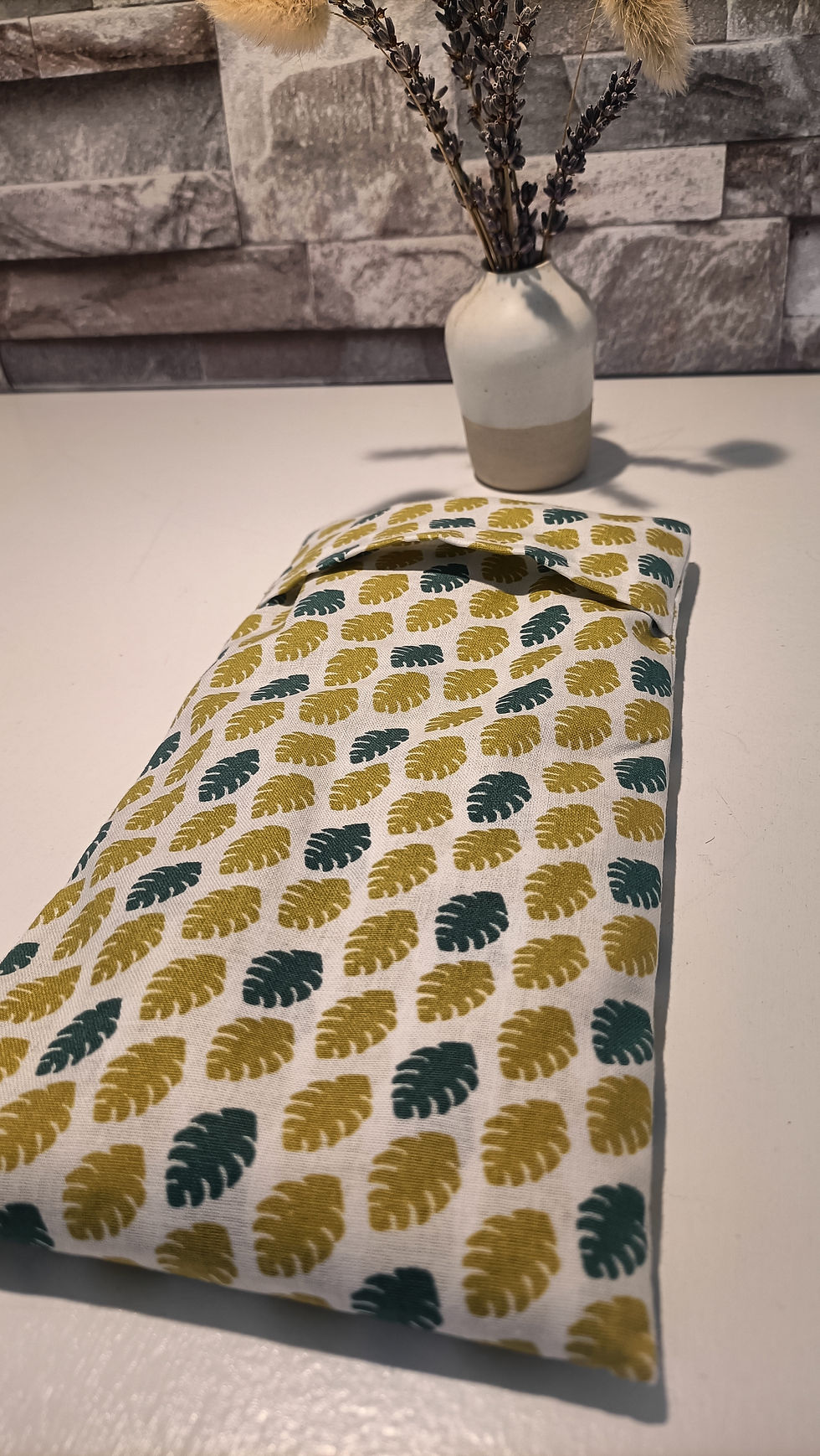 Miniature : Coussin relaxant pour les yeux motif petites feuilles vertes