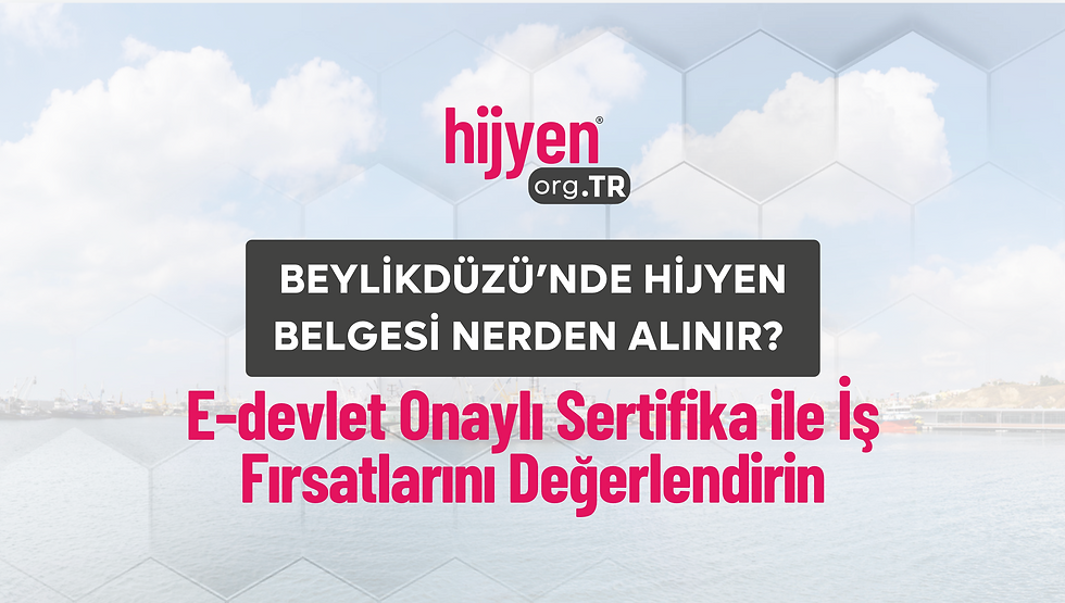 Beylikdüzü’nde Hijyen Belgesi Nerden Alınır? | E-devlet Onaylı Sertifika ile İş Fırsatlarını Değerlendirin