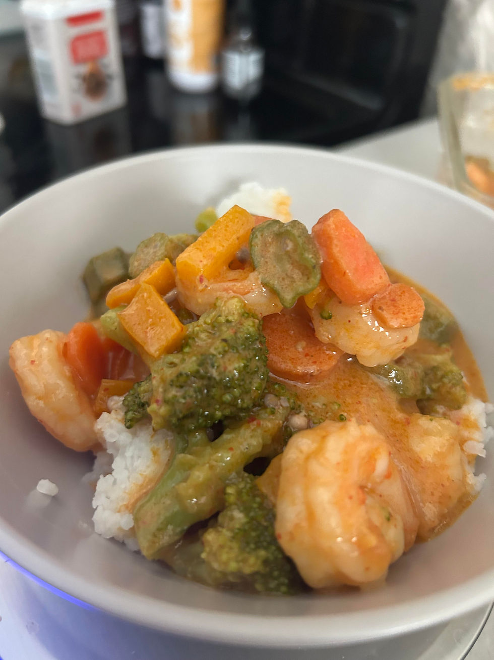 high protein coconut shrimp curry