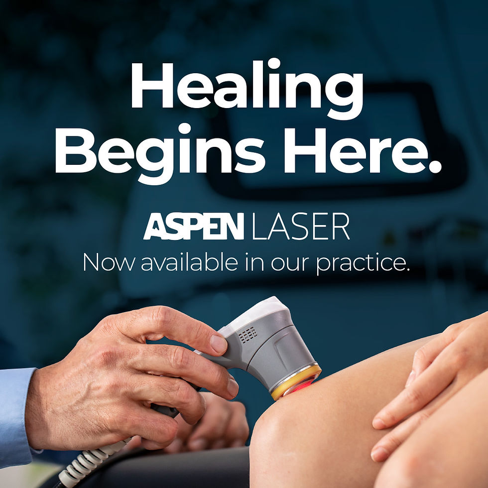 Aspen Class IV Laser applied to knee to treat tendonitis