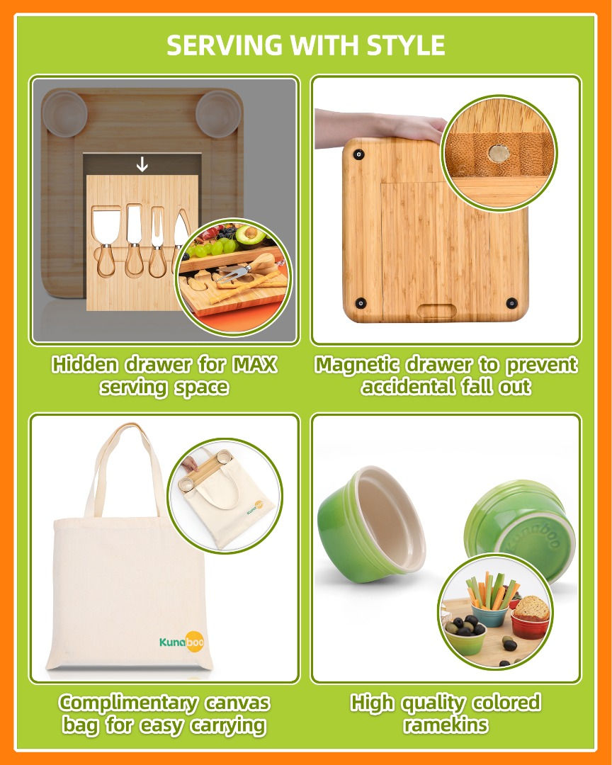 Thumbnail: Cheese board with Avocado Green ramekins