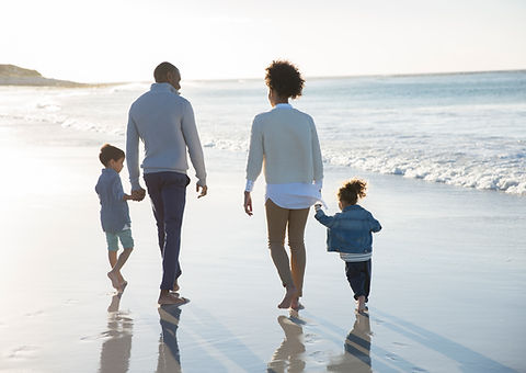 Familia en una playa