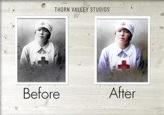Before and after photo restoration by Thorn Valley Studios.