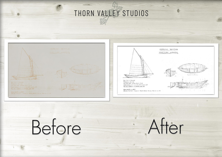Before and after photo restoration by Thorn Valley Studios.