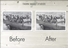 Before and after photo restoration by Thorn Valley Studios.