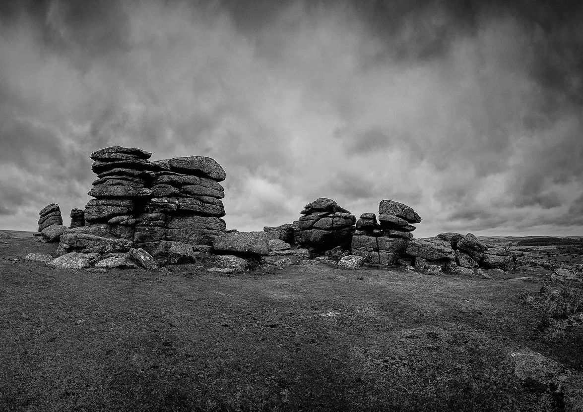 Combestone Tor, Dartmoor in Black and White