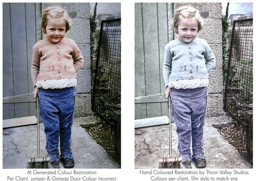 AI Repaired image vs Manual Image Repair