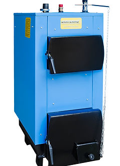 Серия твердотопливных котлов 100д независимые котлы от перепада напряжения. Эта категория представленна двумя котлами обычным и с варочной поверхностью. Котлы комплектуются механическим регулятором тяги с цепочкой. Большой обьем загрузочной камеры позволяет котлу работаь на одной загрузке топлива 8 - 24 часа. В котлах применяется котловая сталь 4 мм.