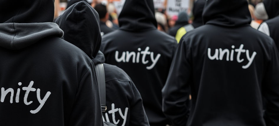 group of black people wearing black hood