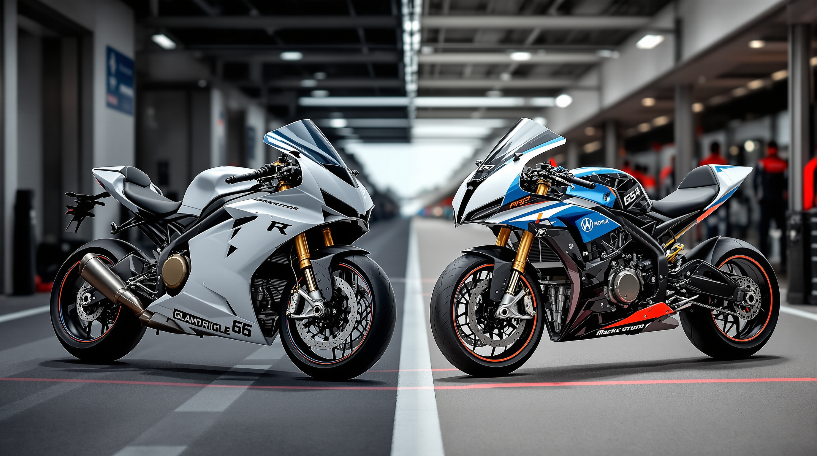 Comparison between a street bike and a track bike