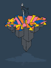 Fine art digital illustration Concrete Bloom (Cyber Edition) by Rodrigo Barcena Mendes