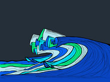 Fine art digital illustration Swell Cadence (Cyber Edition) by Rodrigo Barcena Mendes