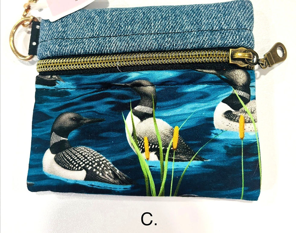 Thumbnail: Small Foam  Lined Loon Wristlet Pouch