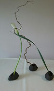 art floral ikebana- Joasiane Joie, maitre ikebana - vase ikebana contemporain de Véro Marchand (pièce unique