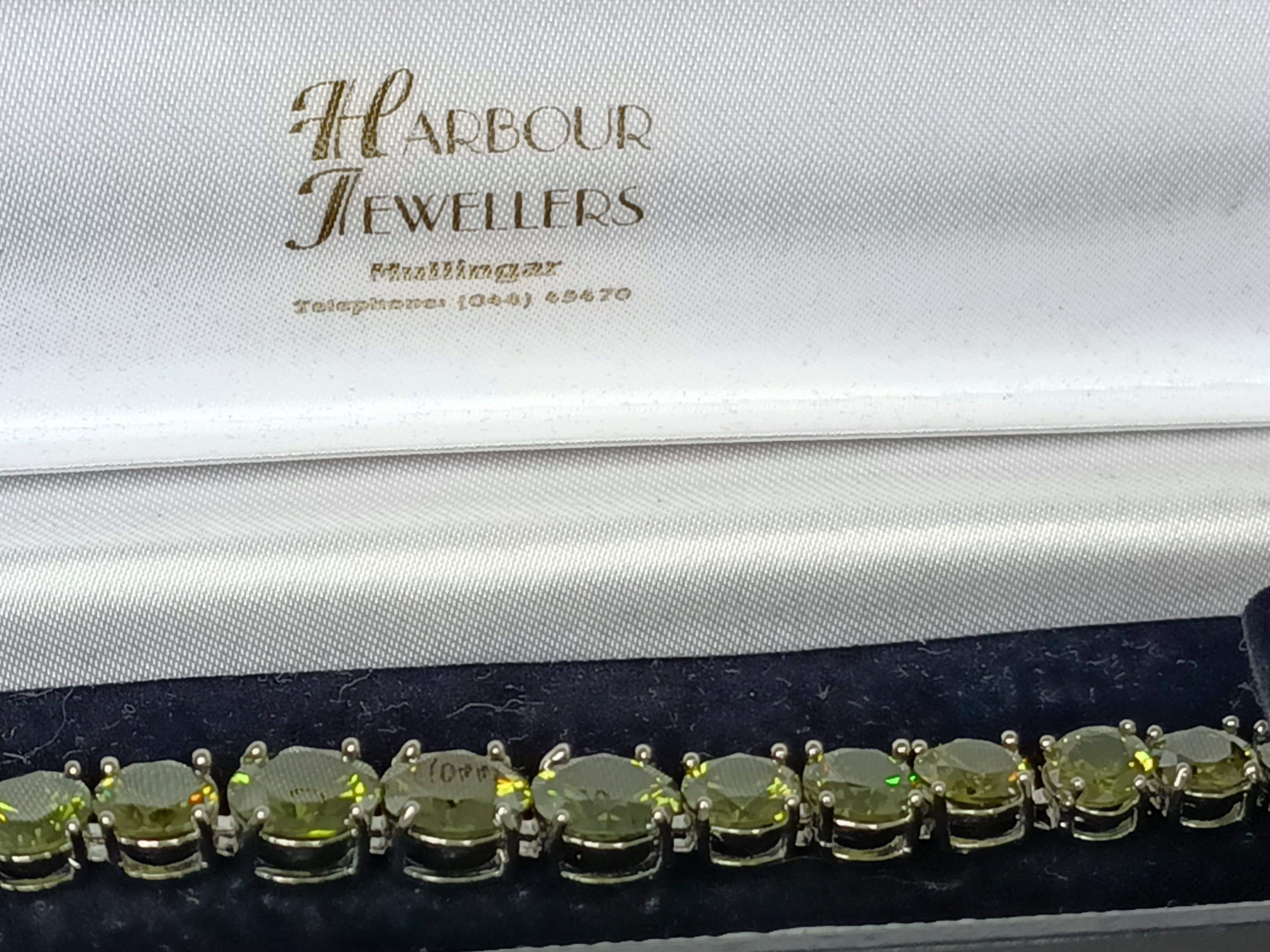 Vintage 1990-s Sterling Silver 925 Green Peridot Bracelet 23.19 g - Hallmarked.