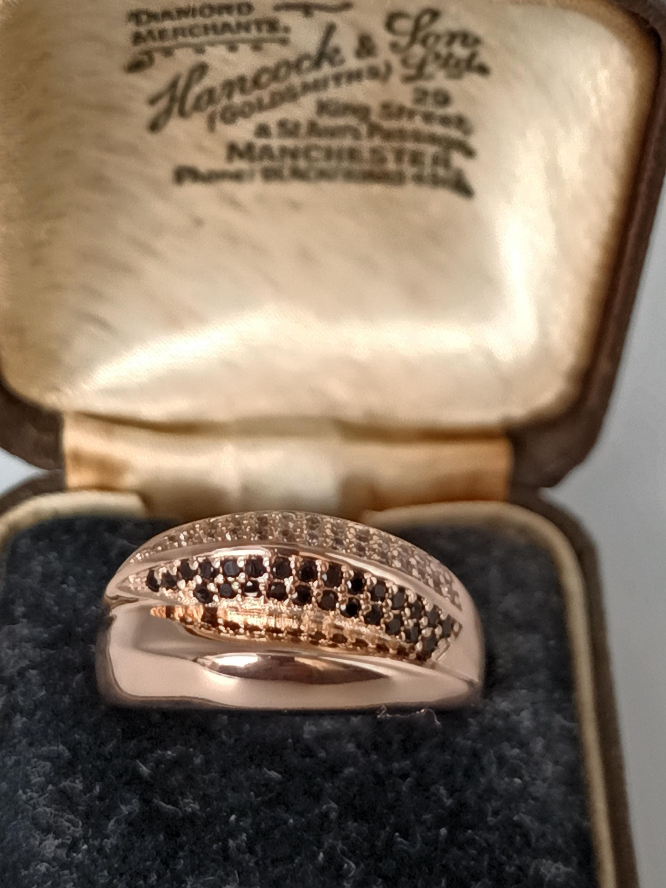 Vintage 14 Ct Rolled Gold Large Black Onyx Ring - Size 8.75 - Hallmarked