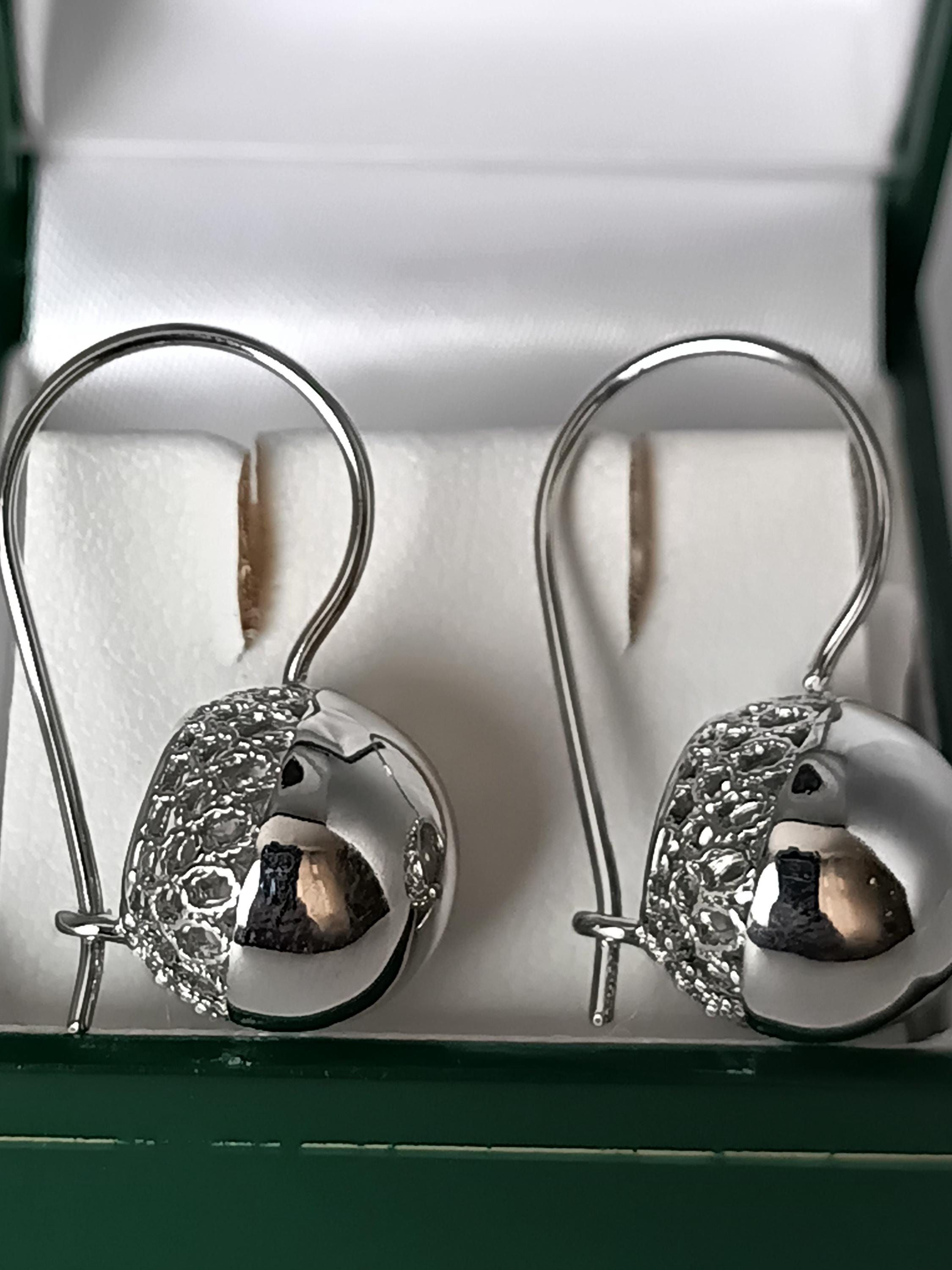 Vintage 1990-s 925 Sterling Silver Large Solid Earrings