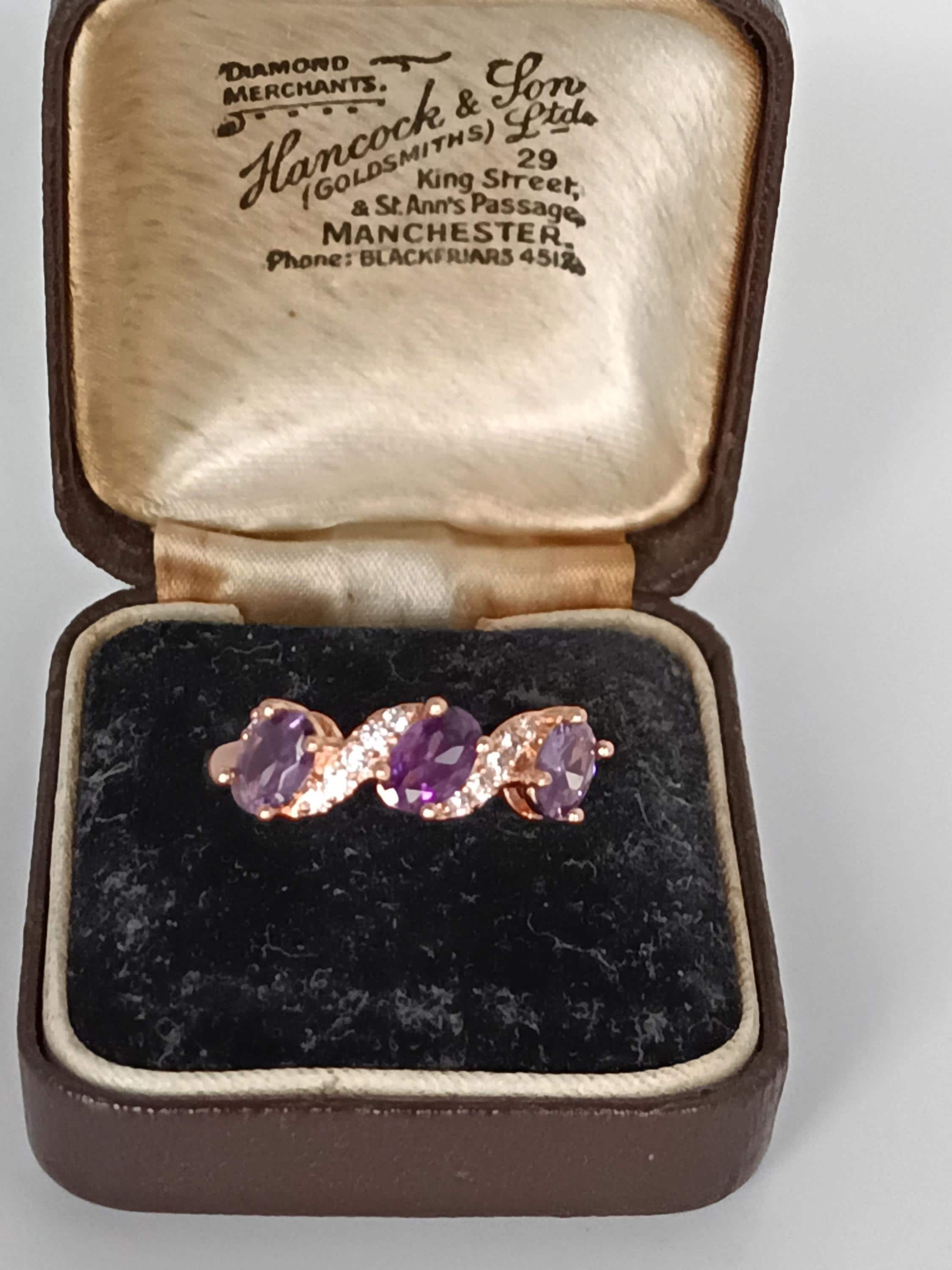 Vintage 14 Ct Rolled Gold Amethyst Ring - Uk Size N Us 6 3/4- Hallmarked!!