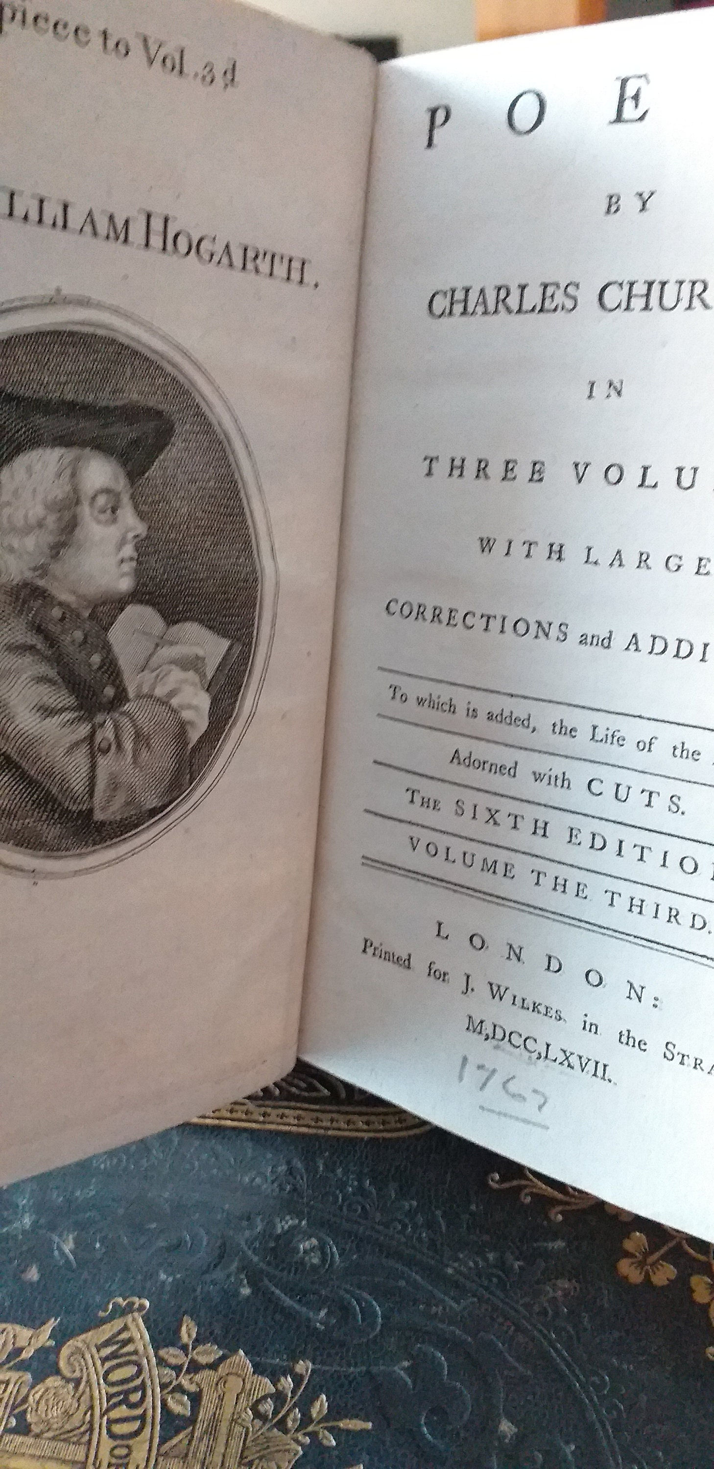 1767 Poems by Charles Churchill 3rd Volume - Good Condition According Age.