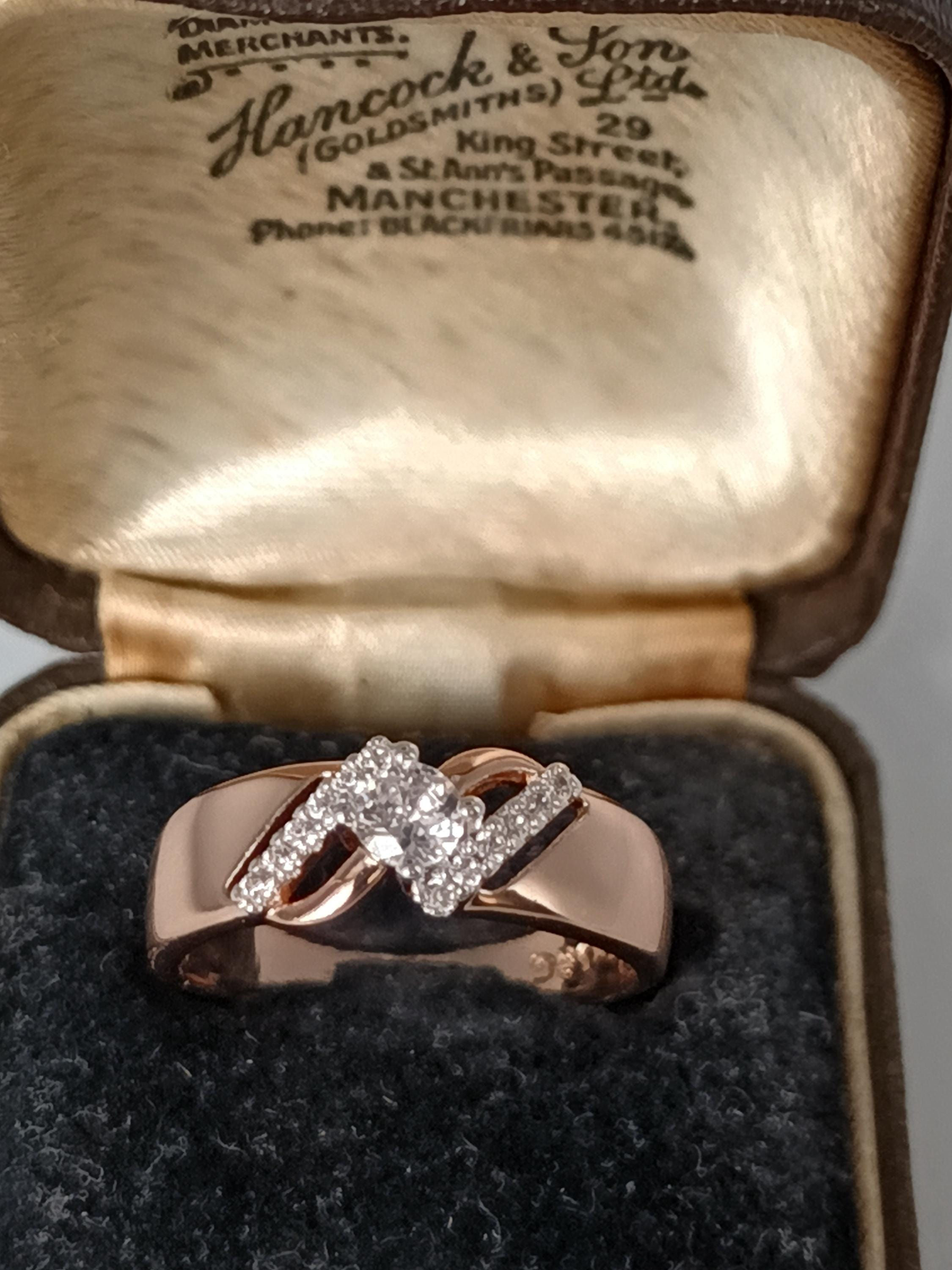 Vintage 14 Ct Rolled Gold Zircon Ring - Uk Size N Us 6 3/4- Hallmarked!!!