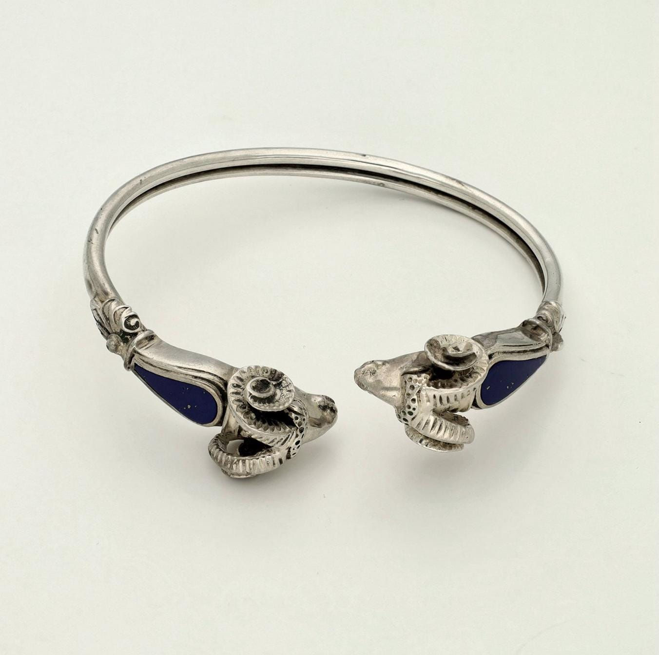 Antique Vintage 1930-s Sterling Silver 925 Celtic Viking Bangle-Bracelet - He...