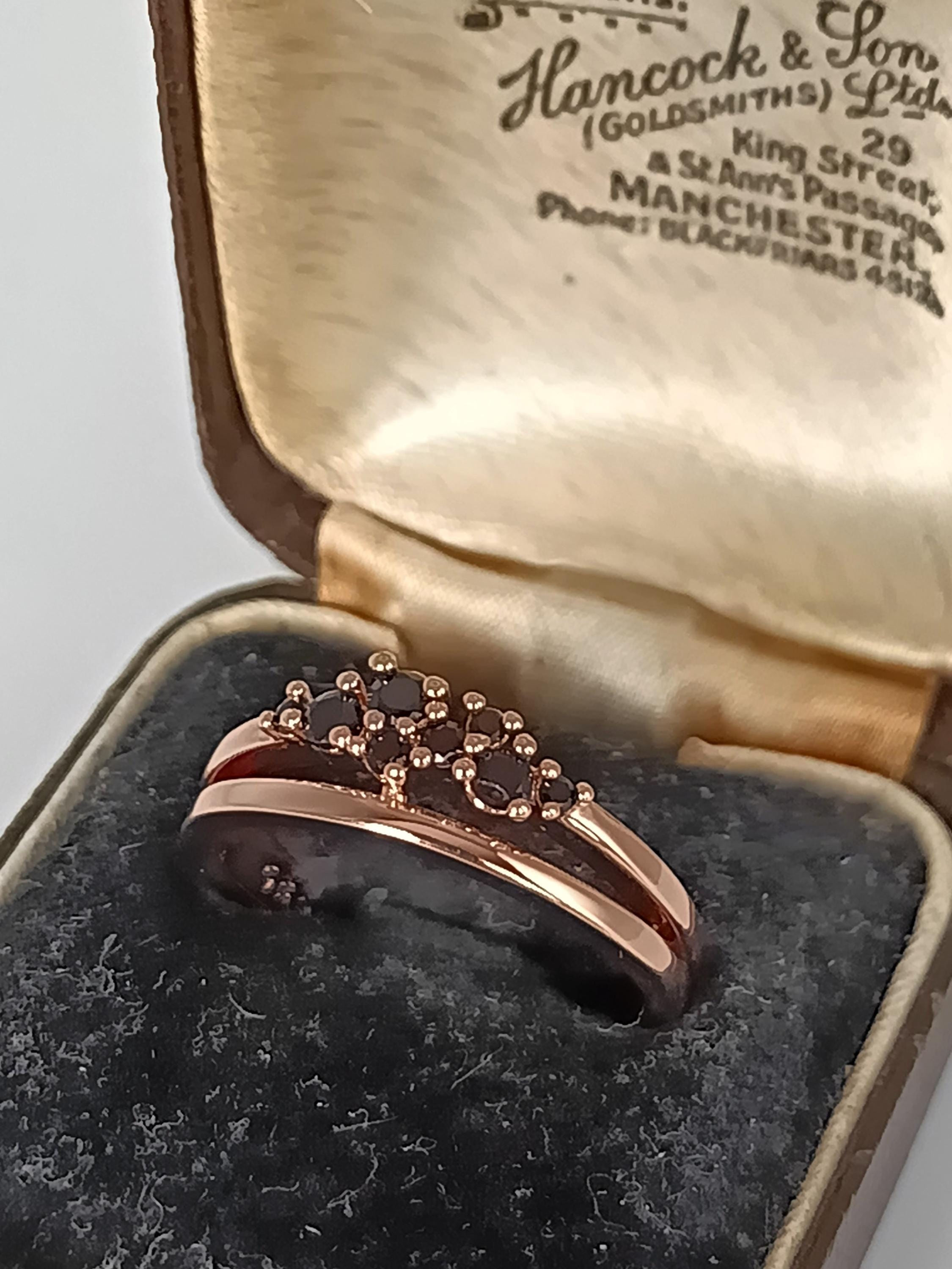 Vintage 14 Ct Rolled Gold Black Onyx Ring - Size Us 7.5 Uk P - Hallmarked!
