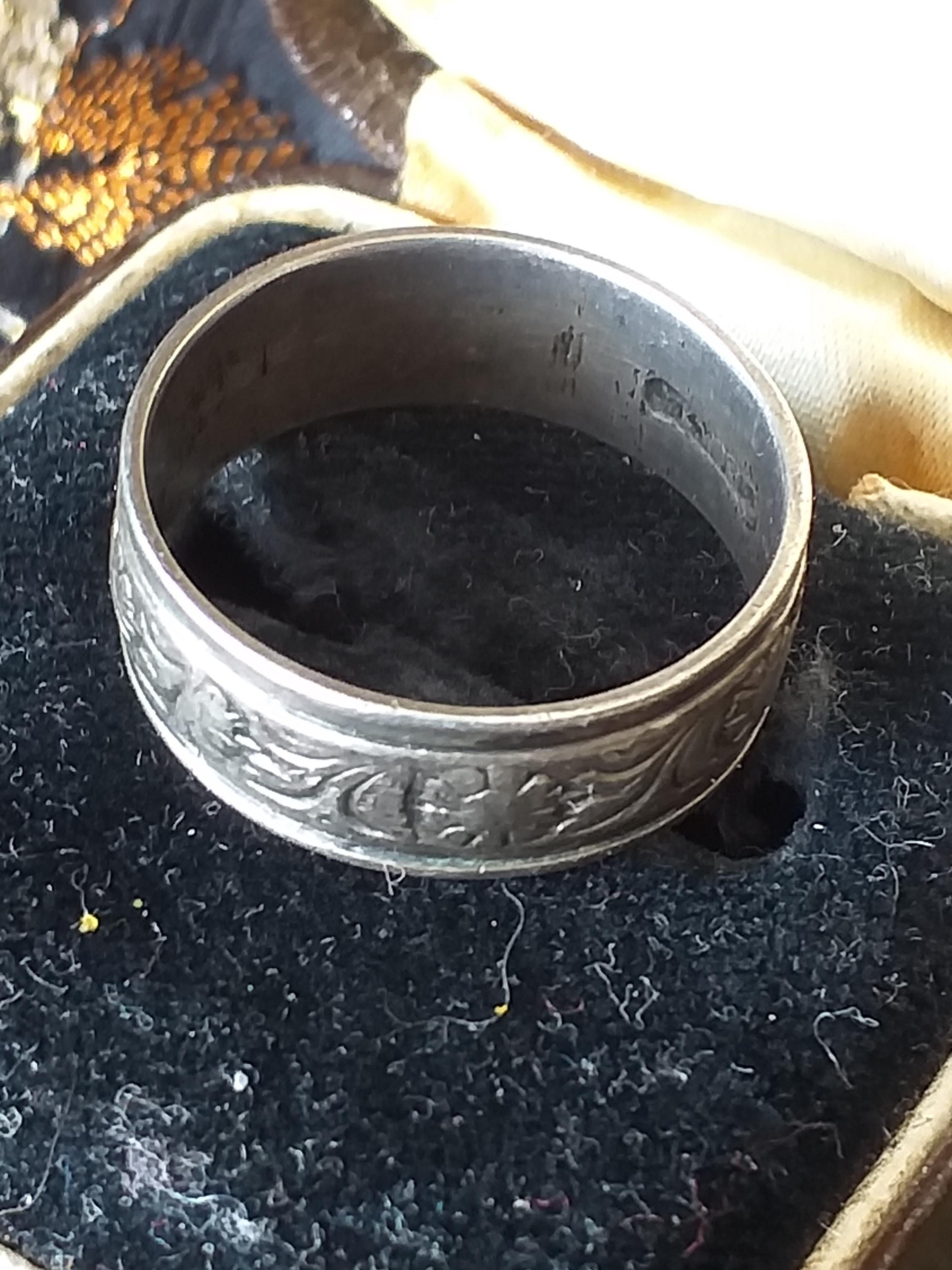 Vintage 1963 Sterling Silver 925 Band Ring UK N, US 6 1/2 John 17.I.1963 inside