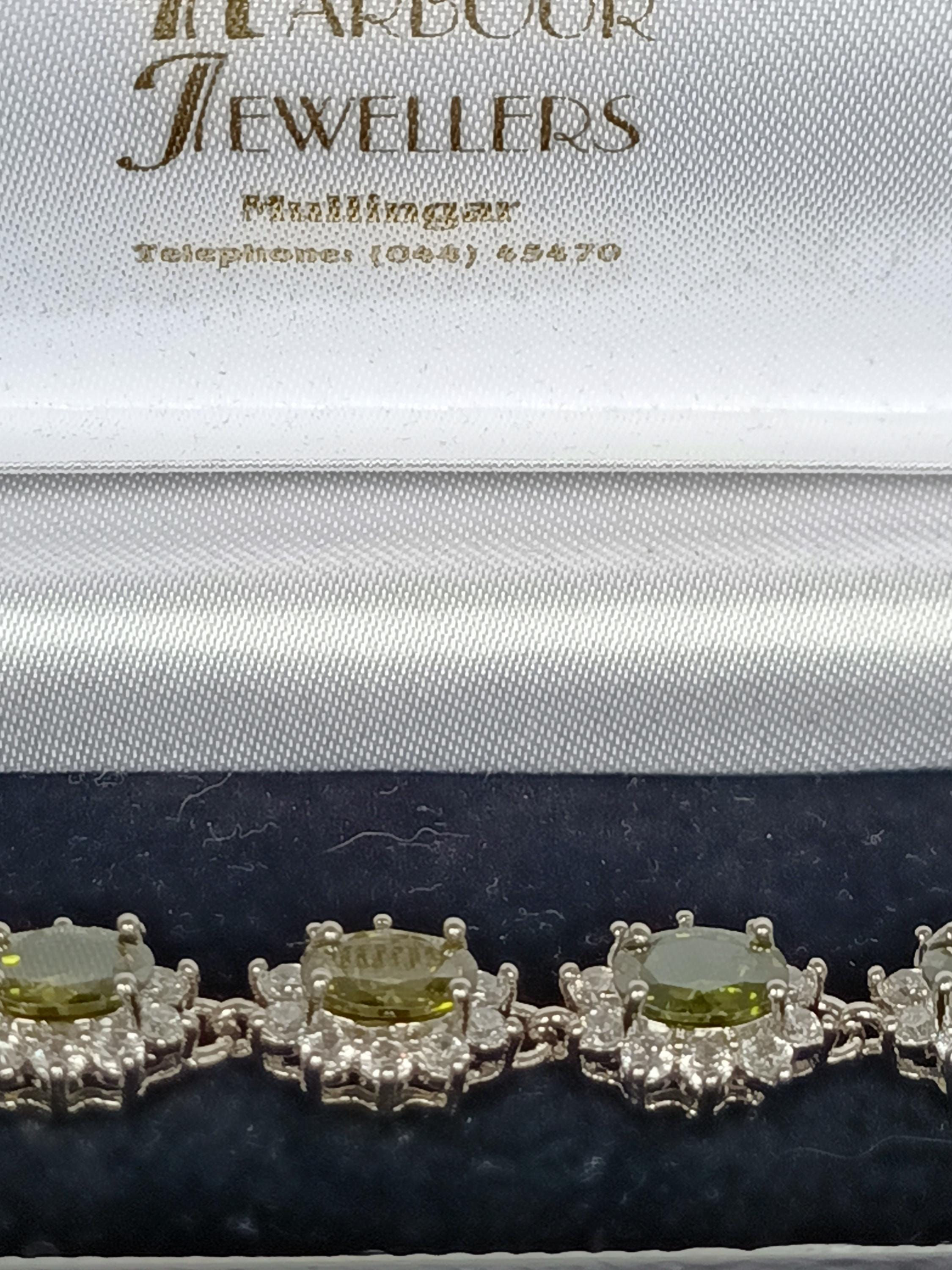 Vintage 1990-s Sterling Silver 925 Green Peridot Bracelet 21.03 g - Hallmarked.