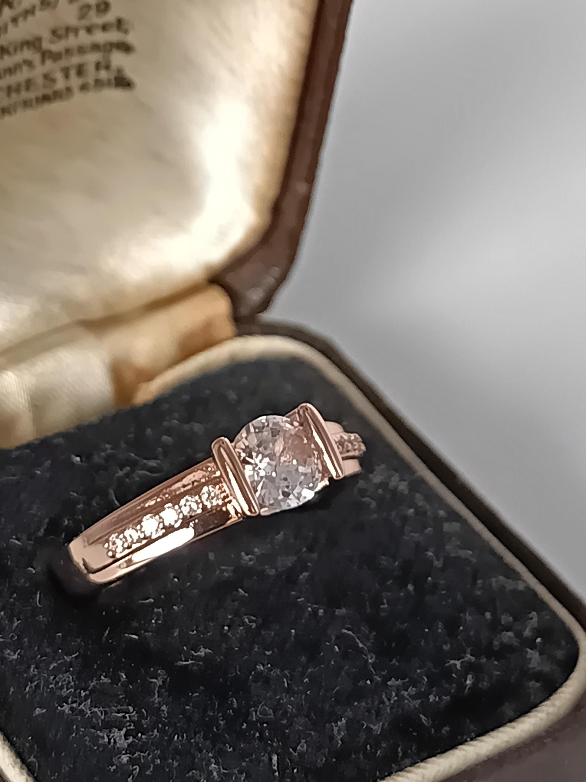Vintage 14K Rolled Gold Zircon Ring, UK Size O / US Size 7