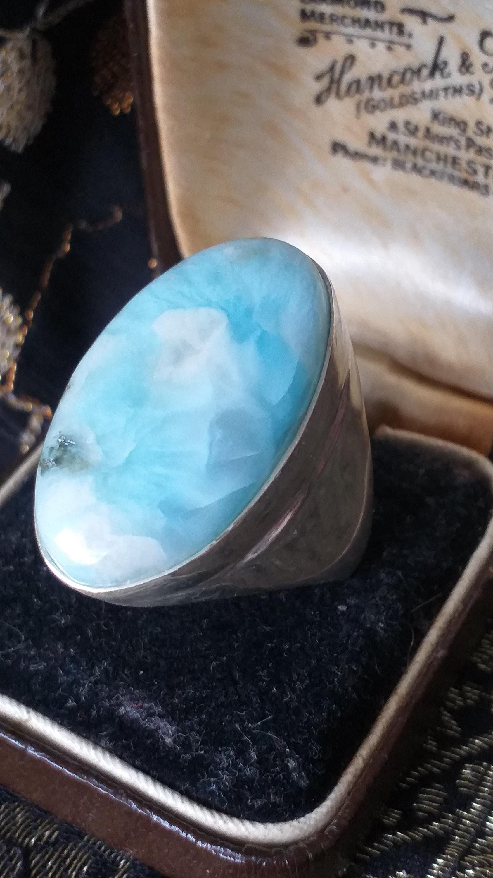 Vintage Lapis Lazuli Sterling Silver Signet Ring (US 9 3/4)