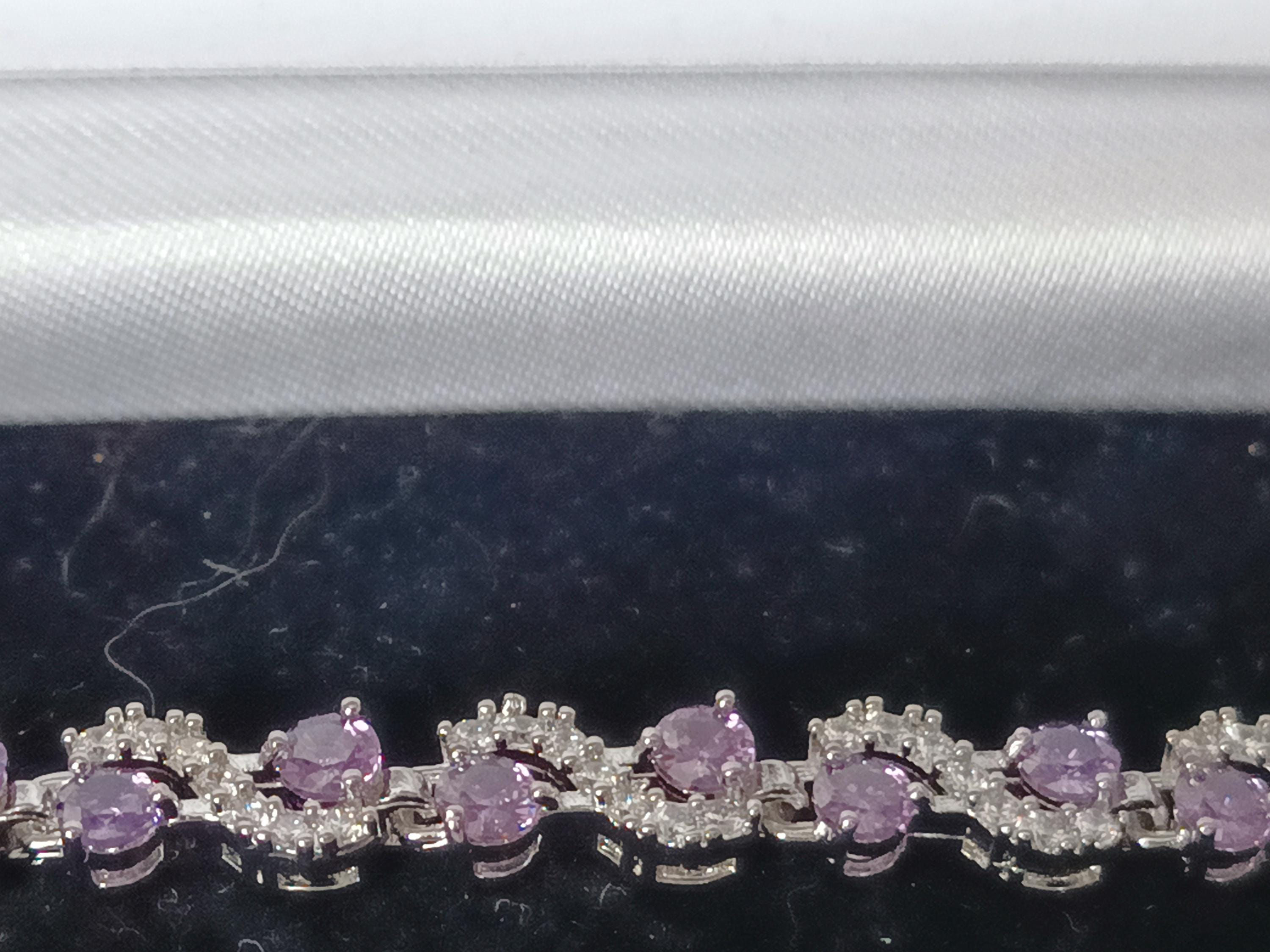 Vintage 1990-s Sterling Silver 925 Amethyst Bracelet Heavy 14.65 g - Hallmarked.