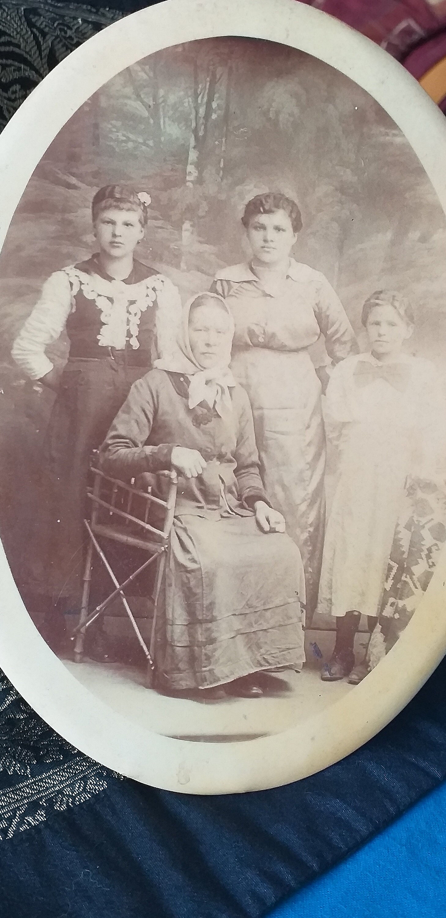 Antique Vintage 1850-s Victorian Large Picture in Large Original Frame.