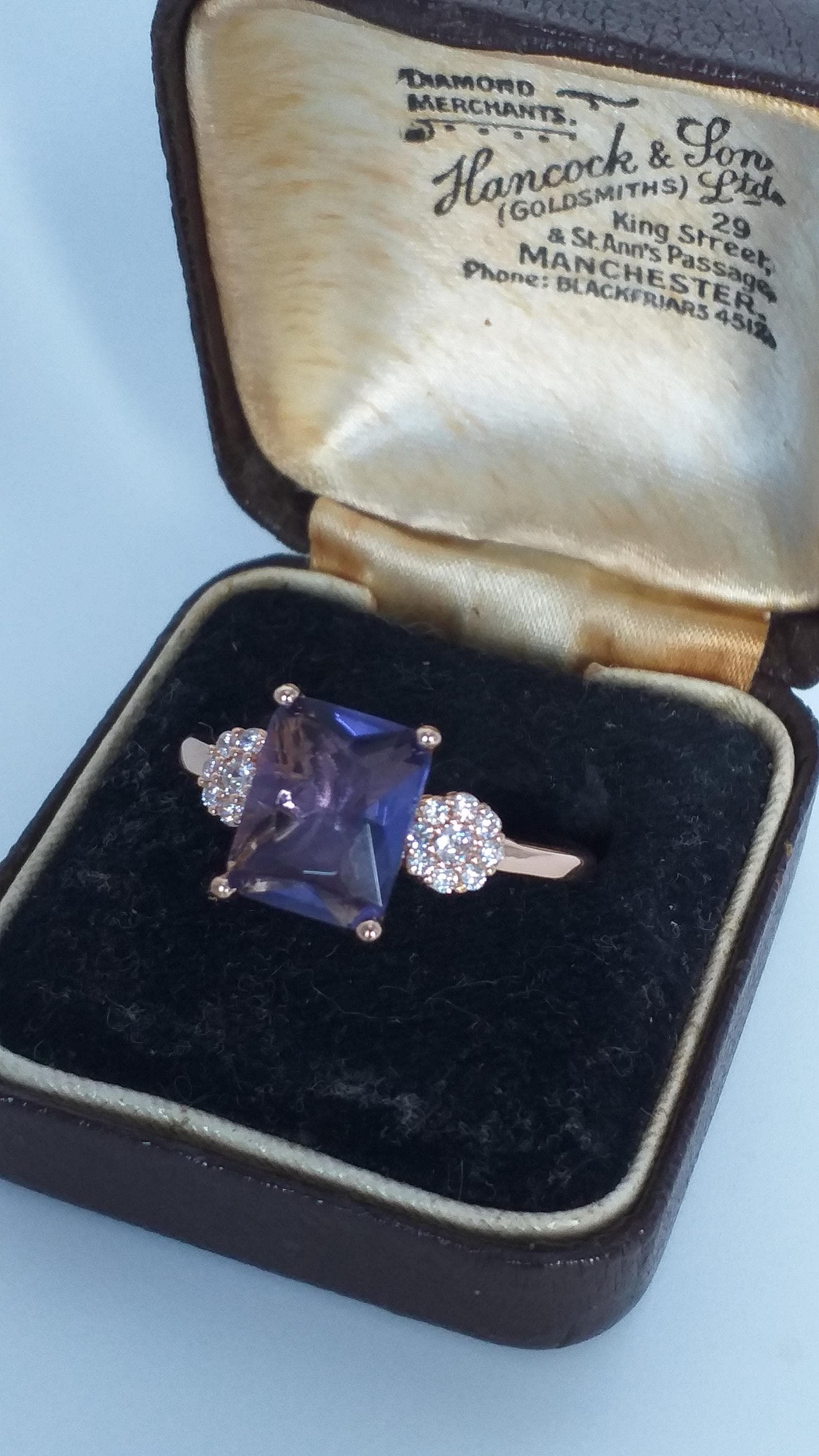 Vintage 14 Ct Rolled Gold Amethyst Ring - Uk Size M 1/2, Us 6 1/2 - Hallmarked!!