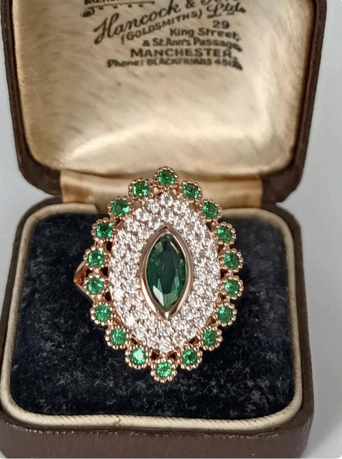 Vintage 1990s 14 Ct Rolled Emerald Ruby Ring UK N US 6 3/4 Hallmarked 585 Rg