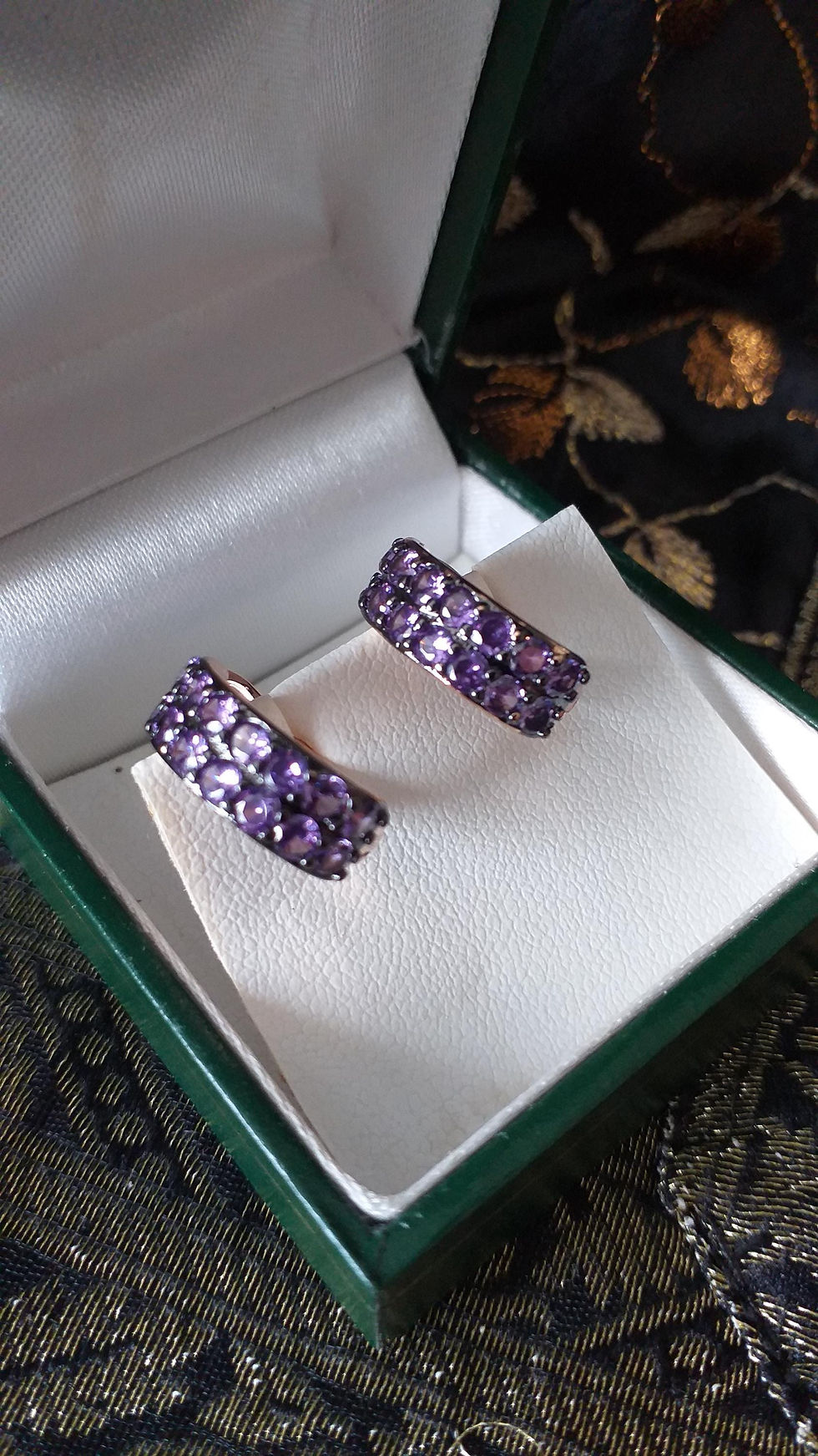 Thumbnail: Vintage 1990-s 14 Ct Rolled Gold Amethyst Earrings-Hallmarked 585 RG