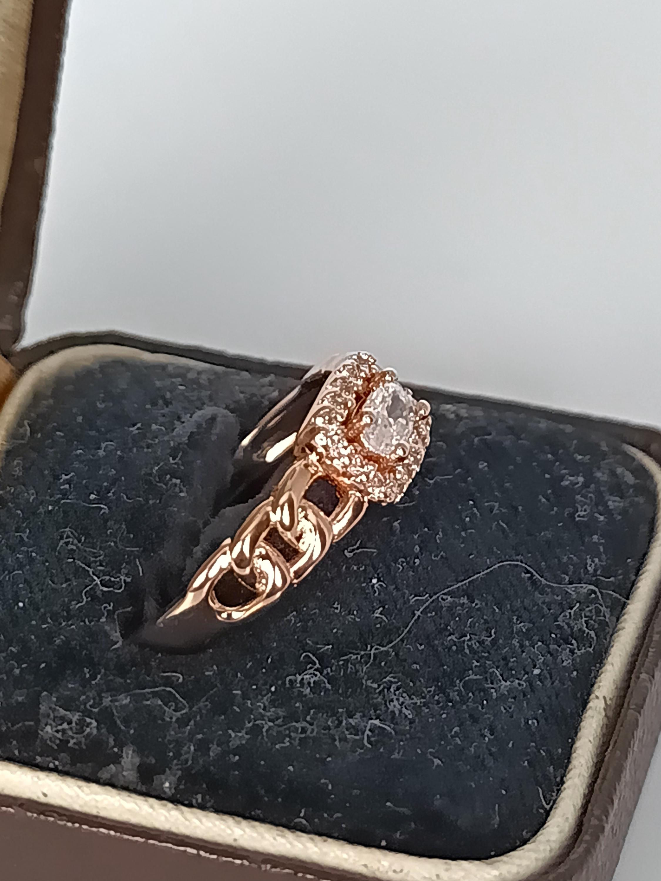 Vintage 14 Ct Rolled Gold Zircon Ring - Uk Size P Us 7 1/2- Hallmarked!!!