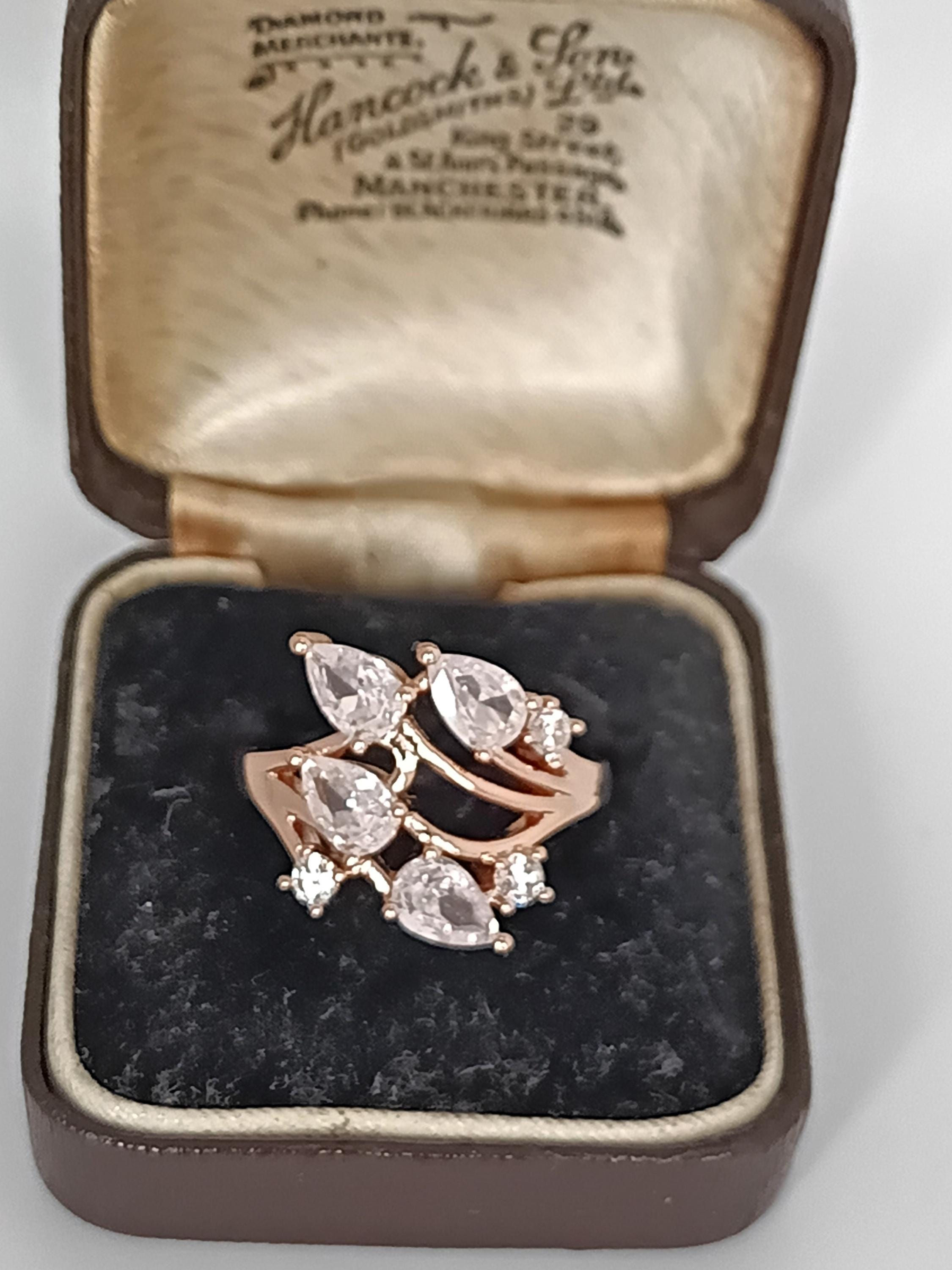 Vintage 14 Ct Rolled Gold Zircon Ring - Uk Size M 1/2, Us 6 1/2 Hallmarked!