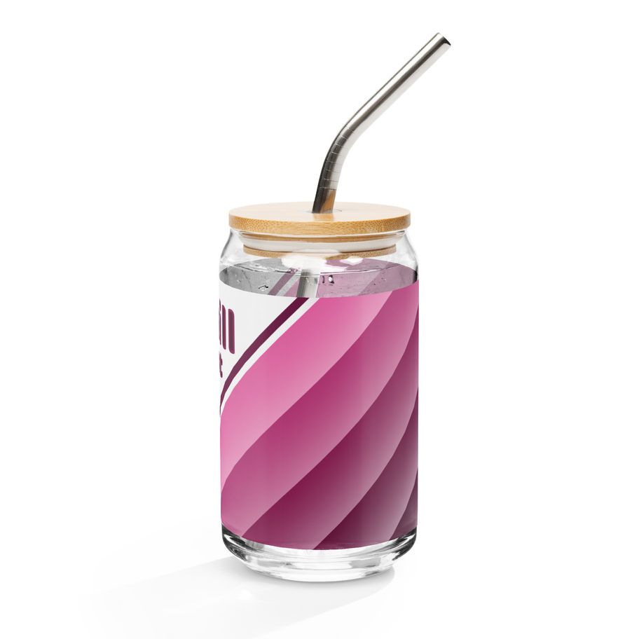 Can-Shaped Glass with optional Straw and Lid