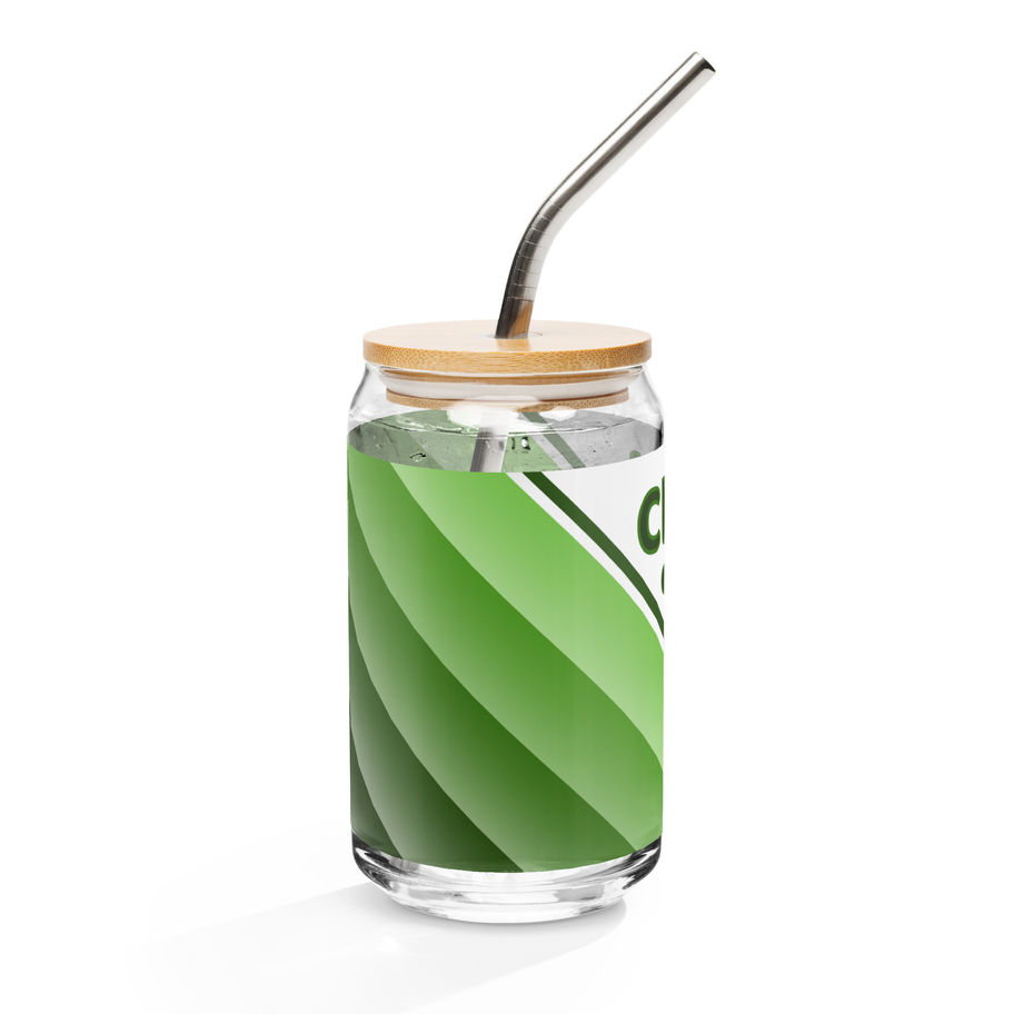 Can-Shaped Glass with optional Straw and Lid