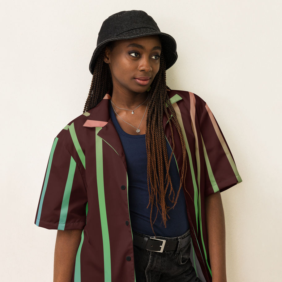 Burgundy Unisex Buttoned Shirt