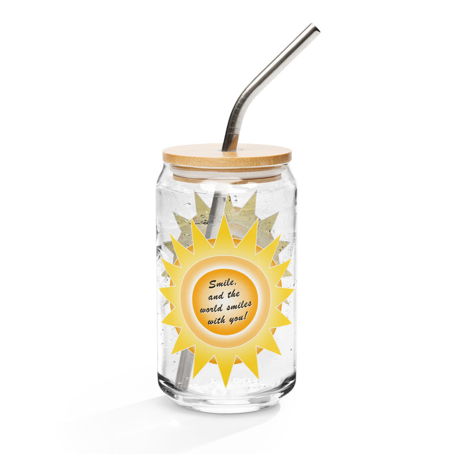 Can-Shaped Glass Lid Straw