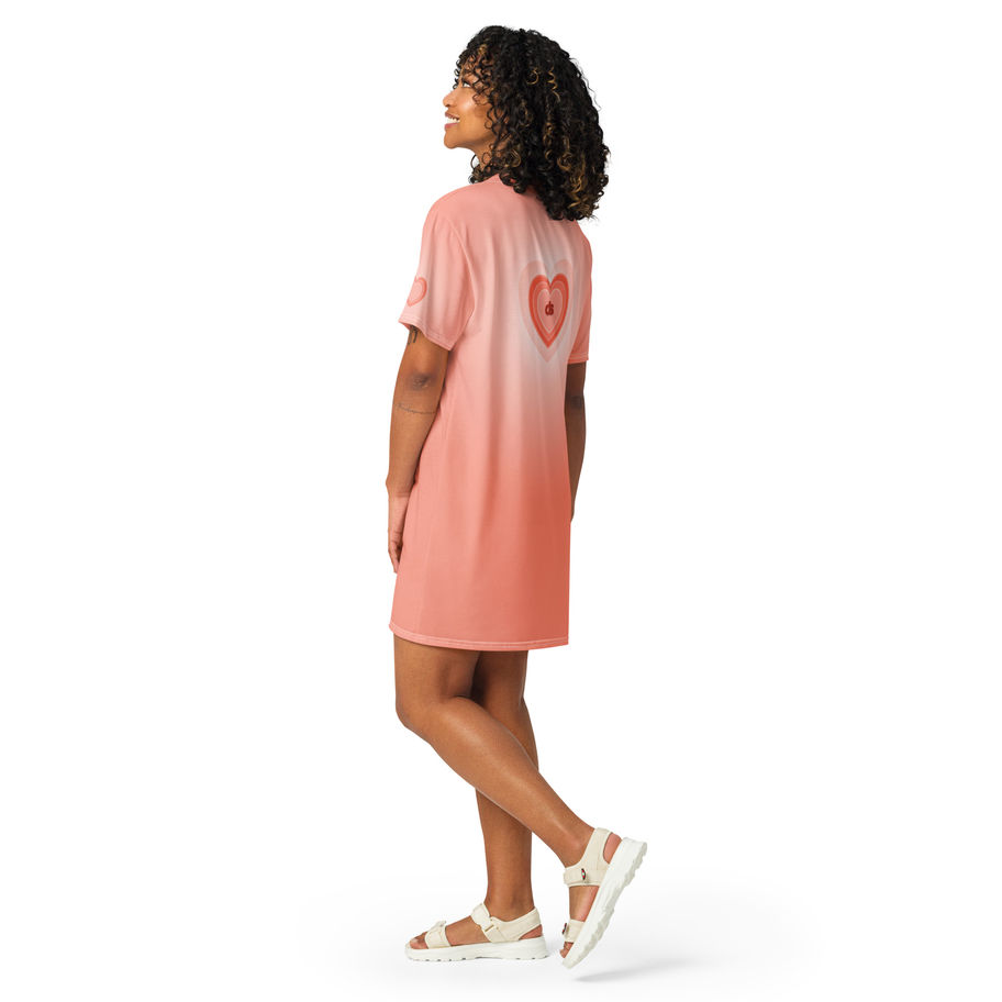 Peach Womens T-Shirt Dress