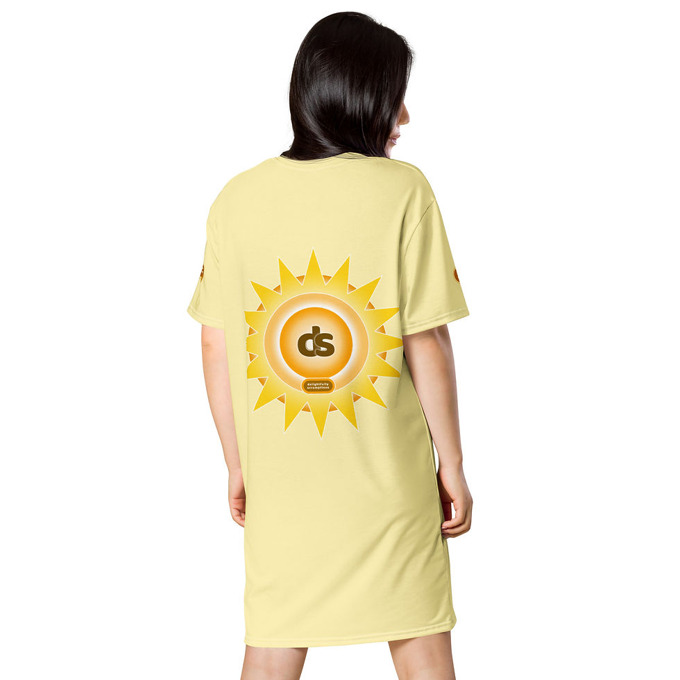 Womens T-Shirt Dress Yellow