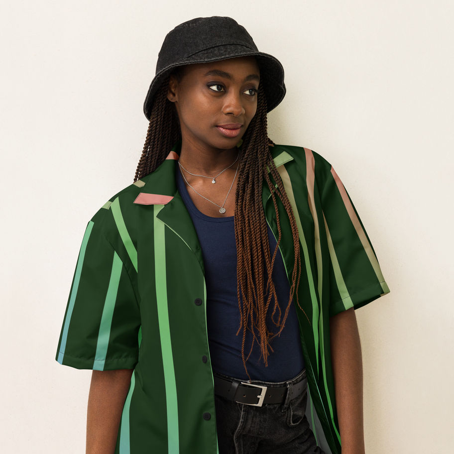 Green Unisex Buttoned Shirt