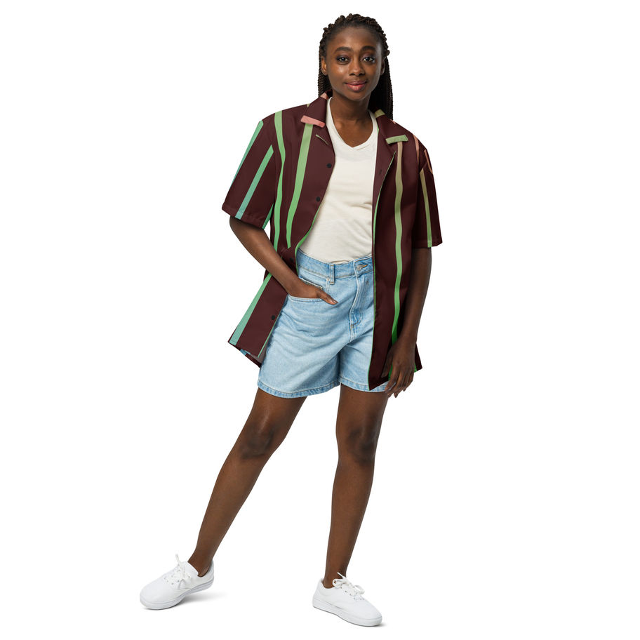 Burgundy Unisex Buttoned Shirt