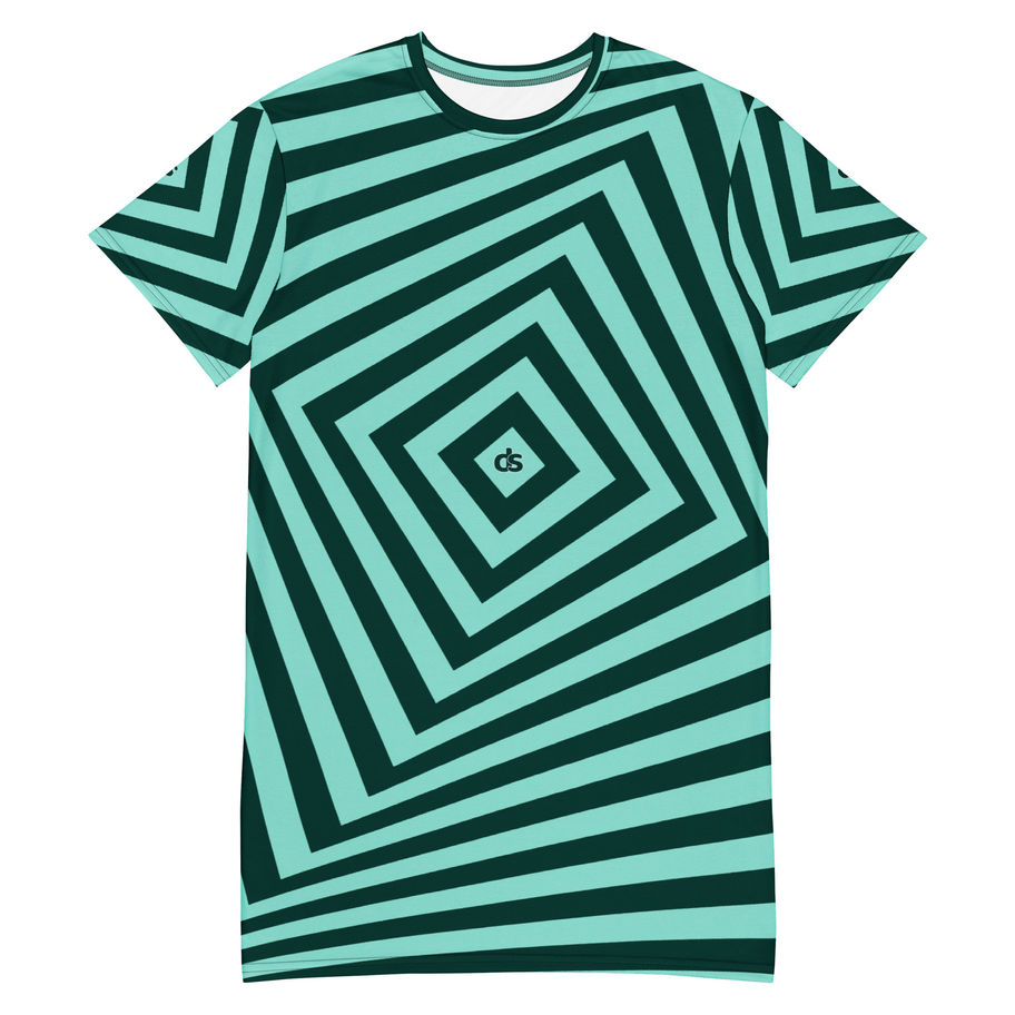 Womens T-Shirt Dress Aqua