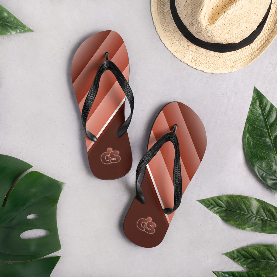 unisex flip-flops peachy brown